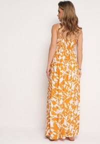 Born2be - Żółta Taliowana Sukienka z Wiskozy na Ramiączkach Xenelsea. Typ kołnierza: dekolt w kształcie V. Kolor: żółty. Materiał: wiskoza. Długość rękawa: na ramiączkach. Typ sukienki: dopasowane. Styl: klasyczny, elegancki #7