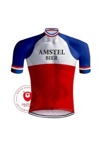 REDTED - Camisola DE CICLISMO Retro CERVEJA AMSTEL - VERMELHA. Kolor: czarny. Materiał: poliester