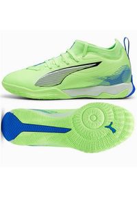 Buty piłkarskie męskie Puma Ultra 5 Match It. Kolor: zielony. Materiał: syntetyk, materiał. Szerokość cholewki: normalna. Sport: piłka nożna