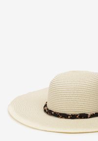 Renee - Czarno-Kremowy Kapelusz ze Splecioną Apaszką Boho z Naturalnej Plecionki Aielis. Kolor: czarny. Materiał: jedwab. Sezon: lato. Styl: boho