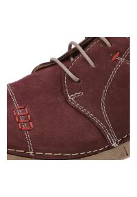 Bordowe Półbuty Artiker Modne Obuwie Damskie. Okazja: na co dzień. Kolor: czerwony. Materiał: skóra, jeans. Styl: casual, klasyczny #6