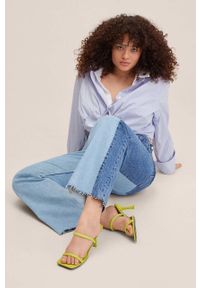 mango - Mango jeansy Vibeke damskie high waist. Stan: podwyższony. Kolor: niebieski #4
