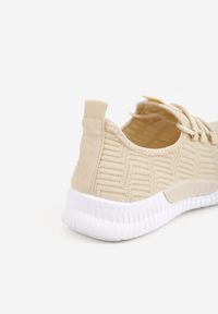 Renee - Beżowe Buty Sportowe Pudina. Nosek buta: okrągły. Kolor: beżowy. Materiał: materiał. Szerokość cholewki: normalna. Wzór: aplikacja. Sport: wspinaczka #5