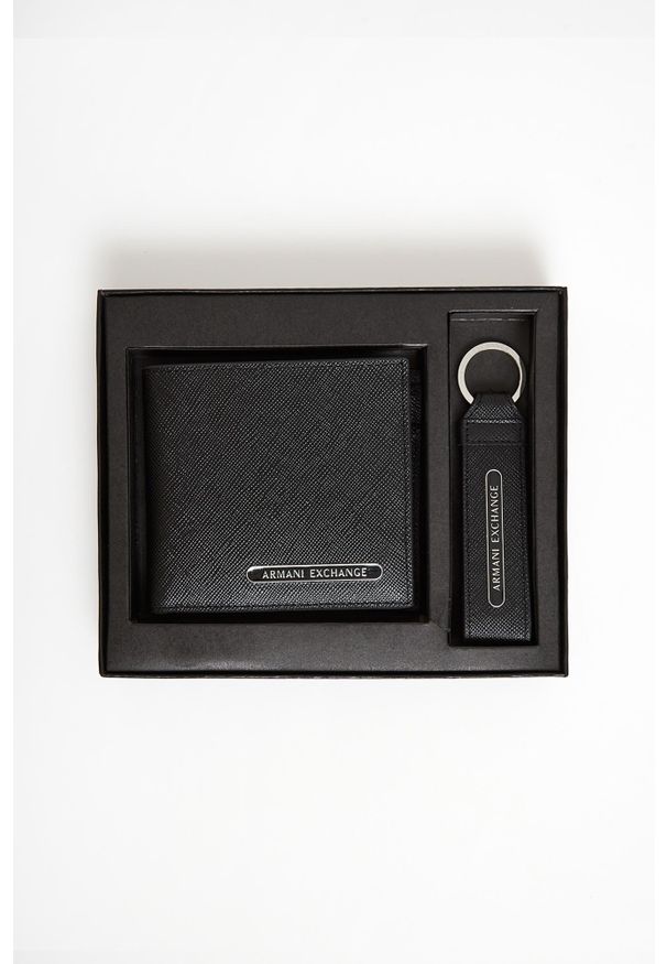 Armani Exchange - Portfel i brelok męski skórzany ARMANI EXCHANGE. Materiał: skóra