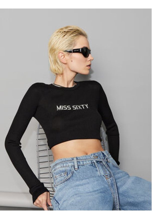 Miss Sixty Bluzka 6L3RJ7291000 Czarny Regular Fit. Kolor: czarny. Materiał: wełna