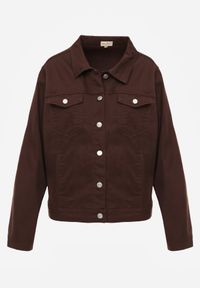 Born2be - Ciemnobrązowa Bawełniana Kurtka Jeansowa Perimea. Kolor: brązowy. Materiał: bawełna, jeans #5