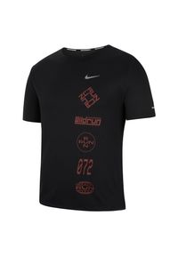 Koszulka do biegania męska Nike Miler Wild Run CU6038. Materiał: materiał, włókno, poliester. Technologia: Dri-Fit (Nike). Sport: bieganie #1