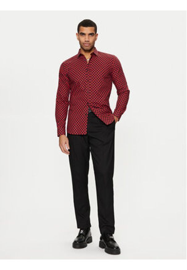 Hugo - HUGO Koszula Elisha02 50534076 Czerwony Extra Slim Fit. Kolor: czerwony. Materiał: bawełna
