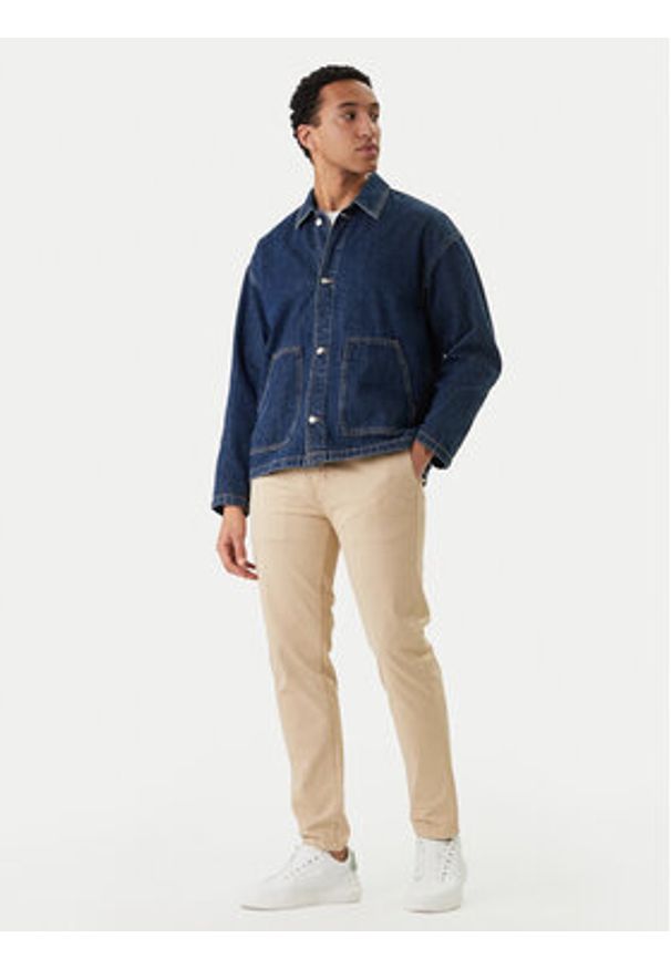 Jack & Jones Koszula jeansowa Cambridge 12293585 Granatowy Oversize. Kolor: niebieski. Materiał: bawełna