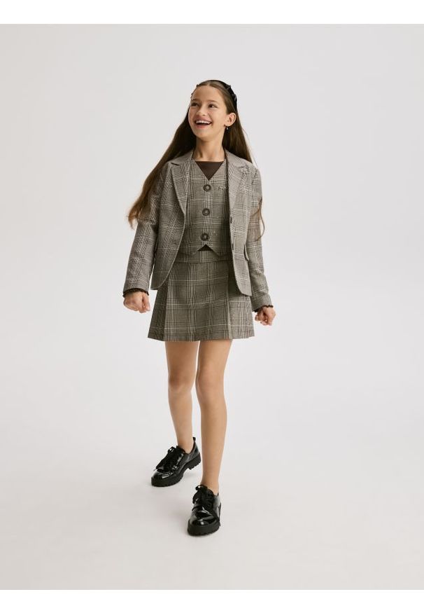 Reserved - Plisowana spódnica z szortami - wielobarwny. Materiał: wiskoza, tkanina