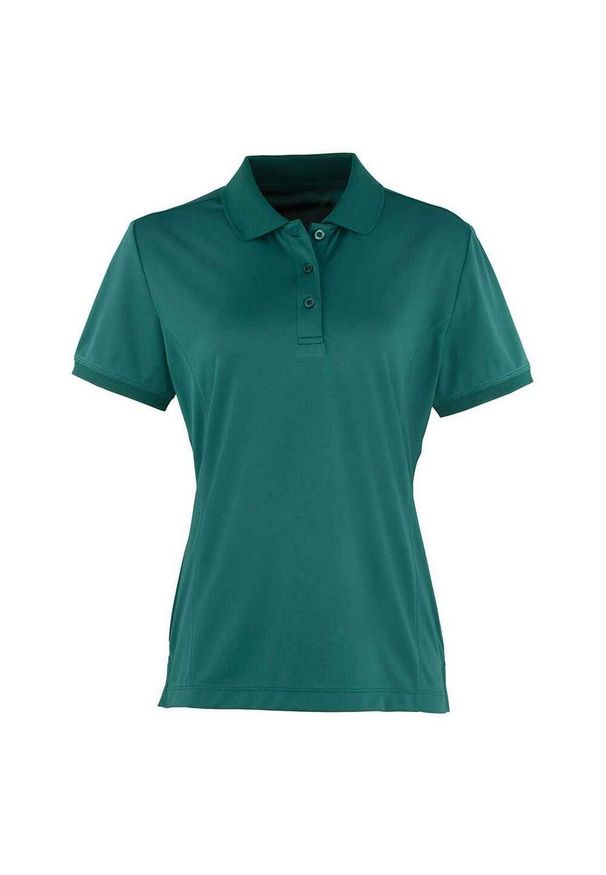PREMIER - Damska Koszulka Polo Coolchecker. Typ kołnierza: polo. Kolor: zielony