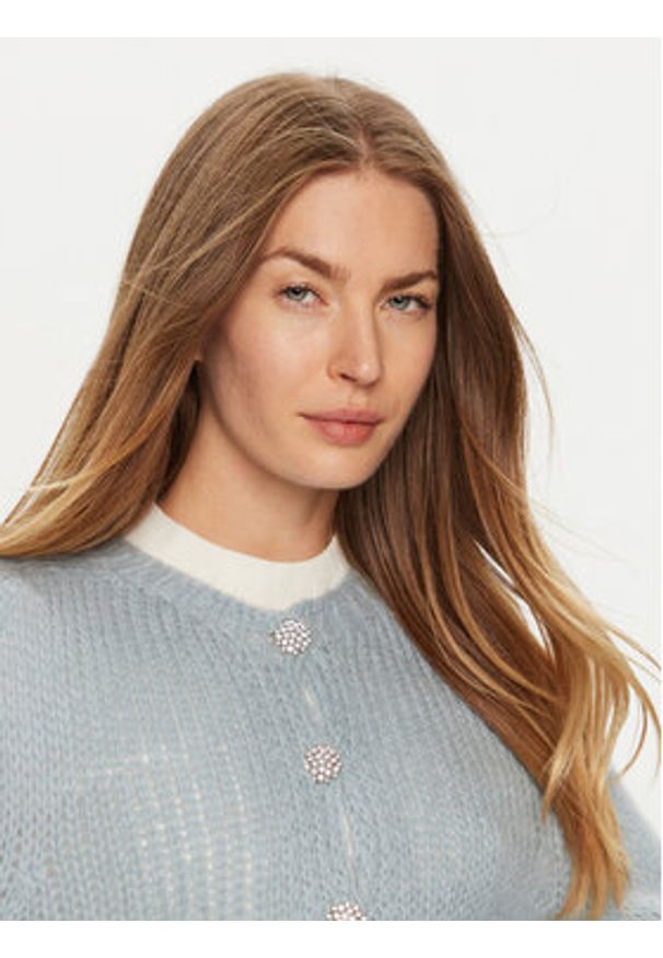 ViCOLO Kardigan 33013S Błękitny Regular Fit. Kolor: niebieski. Materiał: syntetyk