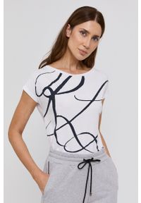 Lauren Ralph Lauren T-shirt 200748765001 damski kolor biały. Okazja: na co dzień. Kolor: biały. Materiał: dzianina. Wzór: nadruk. Styl: casual #1