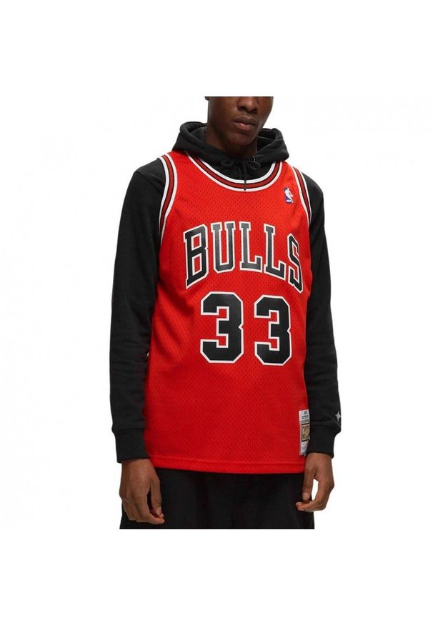 Koszulka męska koszykarska Mitchell & Ness Chicago Bulls NBA Pippen czerwona. Kolor: czerwony. Sport: piłka nożna