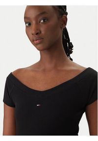 Tommy Jeans Bluzka DW0DW22265 Czarny Slim Fit. Kolor: czarny. Materiał: bawełna #3