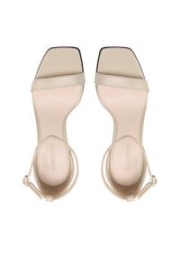 Calvin Klein Sandały Geo Stiletto Sandal 90Hh HW0HW01610 Beżowy. Kolor: beżowy. Materiał: skóra #5