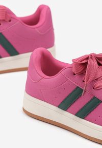 Renee - Różowe Sneakersy z Geometrycznym Wzorem Rillomia. Okazja: na co dzień. Kolor: różowy. Materiał: jeans. Wzór: geometria #3
