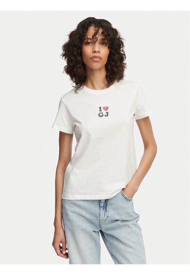 Guess Jeans T-Shirt W6GI45 K8HM0 Biały Regular Fit. Kolor: biały. Materiał: bawełna