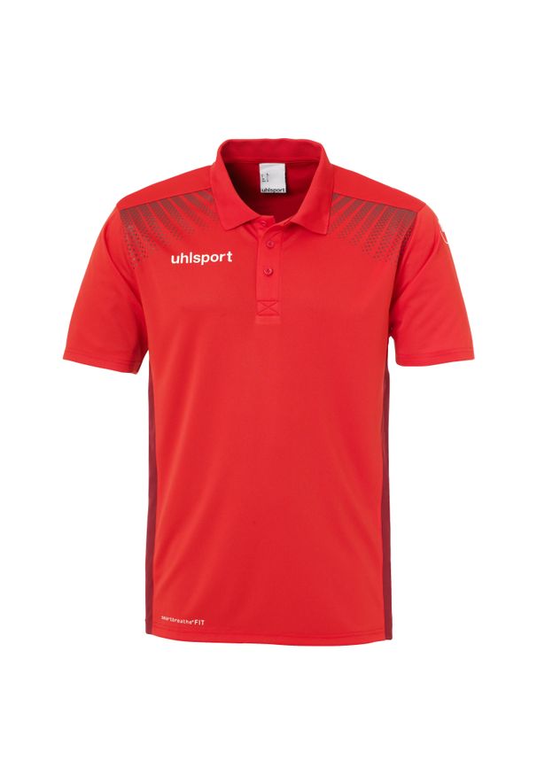 UHLSPORT - Koszulka polo dla dzieci Uhlsport Goal. Typ kołnierza: polo. Kolor: czerwony. Materiał: tkanina