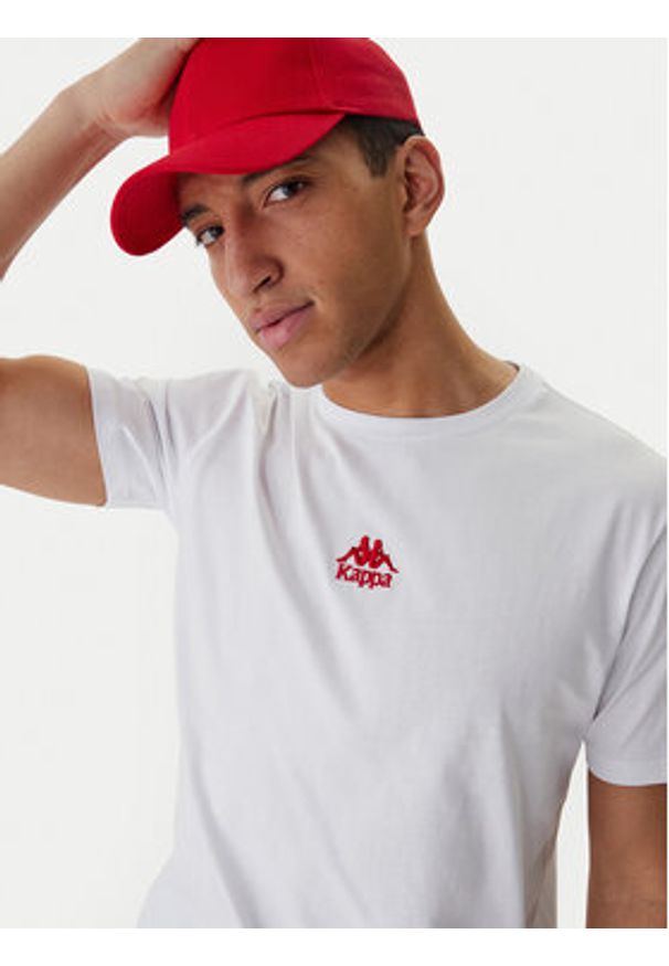 Kappa T-Shirt 382J2QW Biały Regular Fit. Kolor: biały. Materiał: bawełna