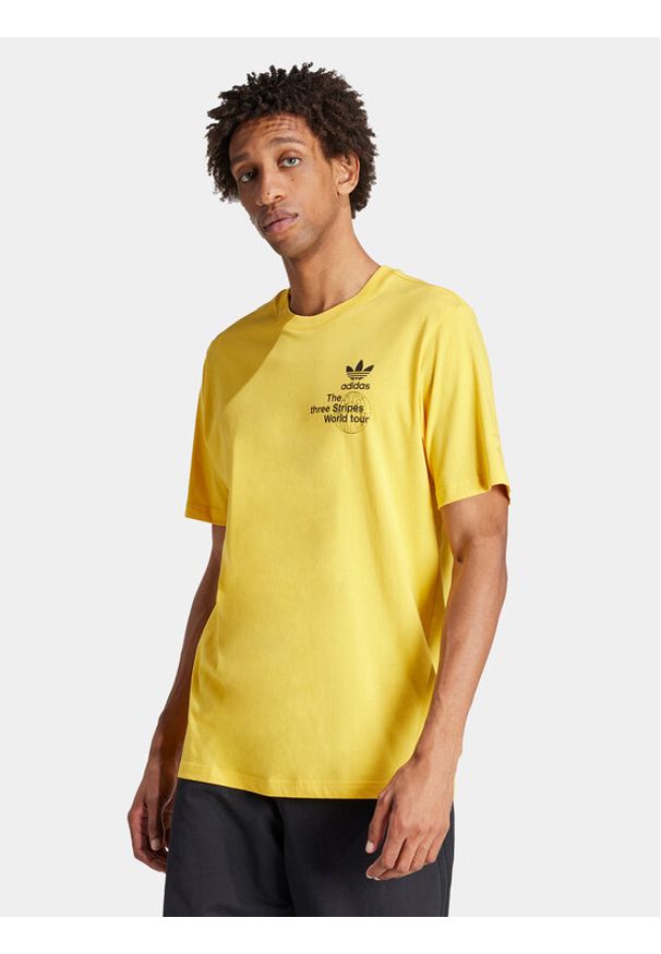 Adidas - adidas T-Shirt BT IS0183 Żółty Regular Fit. Kolor: żółty. Materiał: bawełna