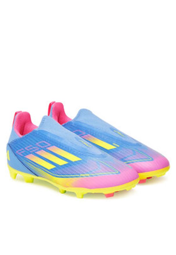 Adidas - adidas Buty do piłki nożnej F50 League Laceless Firm/Multi-Ground IE3742 Granatowy. Kolor: niebieski. Materiał: materiał