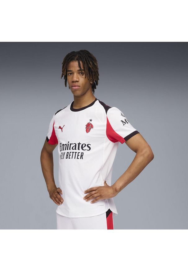Puma - Męska koszulka wyjazdowa authentic AC Milan 25/26 PUMA White For All Time Red. Kolor: czerwony, biały, wielokolorowy. Sport: piłka nożna