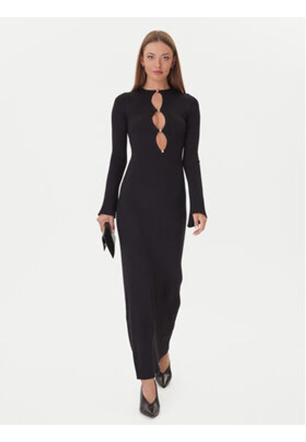 BARDOT - Bardot Sukienka dzianinowa 59801DB Czarny Slim Fit. Kolor: czarny. Materiał: syntetyk