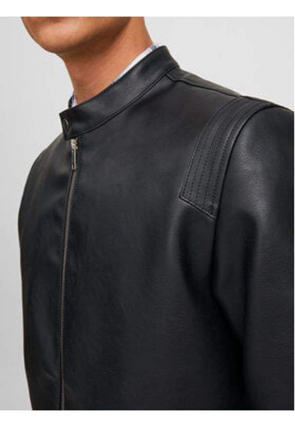 Jack & Jones - Jack&Jones Kurtka z imitacji skóry Rocky 12223141 Czarny Regular Fit. Kolor: czarny. Materiał: skóra