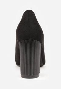 Renee - Czarne Czółenka ze Skórzaną Wkładką na Wysokim Słupku Keshi. Nosek buta: szpiczasty. Zapięcie: bez zapięcia. Kolor: czarny. Materiał: skóra. Obcas: na słupku. Wysokość obcasa: wysoki #8