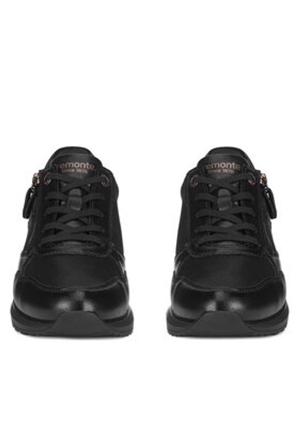 Remonte Półbuty D1G08-03 Czarny. Kolor: czarny. Materiał: materiał