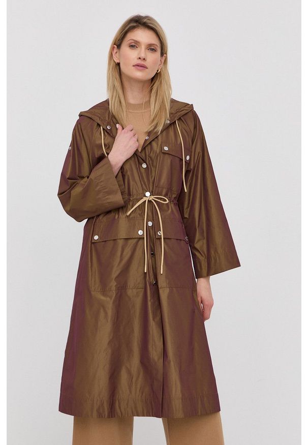 MAX&Co. parka damska kolor zielony przejściowy. Okazja: na co dzień. Kolor: zielony. Materiał: materiał. Styl: casual