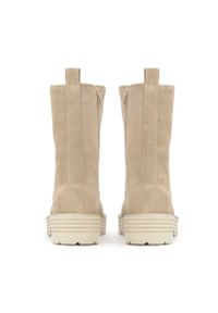 Kazar - Beżowe trzewiki damskie. Kolor: beżowy. Materiał: zamsz. Szerokość cholewki: normalna #5