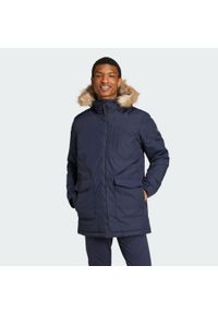 Adidas - Paveric Fur Parka. Kolor: niebieski. Materiał: puch #1