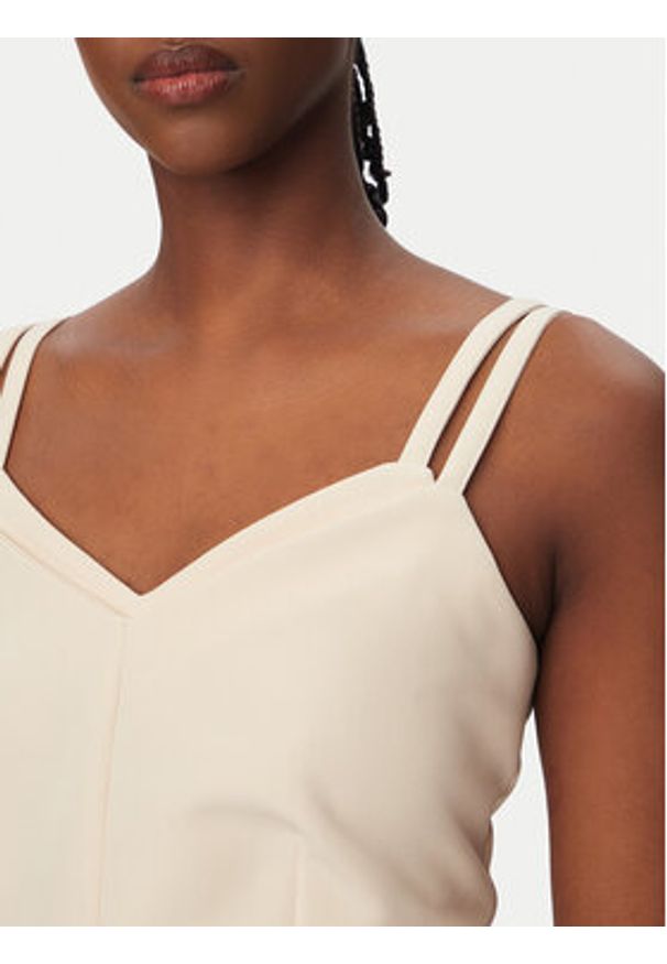 Rinascimento Top CFC0127891003 Beżowy Slim Fit. Kolor: beżowy. Materiał: syntetyk