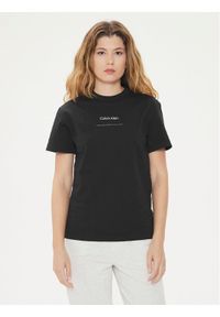 Calvin Klein T-Shirt Multi Logo K20K207215 Czarny Regular Fit. Kolor: czarny. Materiał: bawełna