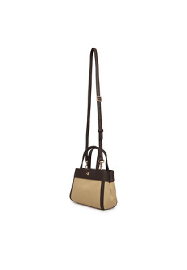 Calvin Klein Torebka Ck Canvas Mini Tote Crossbody LV04F3504G Brązowy. Kolor: brązowy