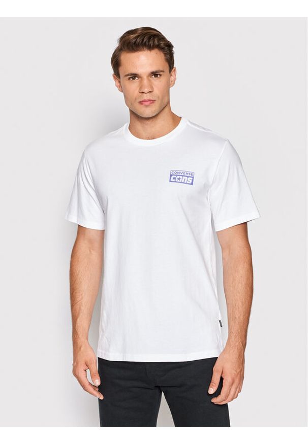 Converse T-Shirt 10021134-A08 Biały Standard Fit. Kolor: biały. Materiał: bawełna