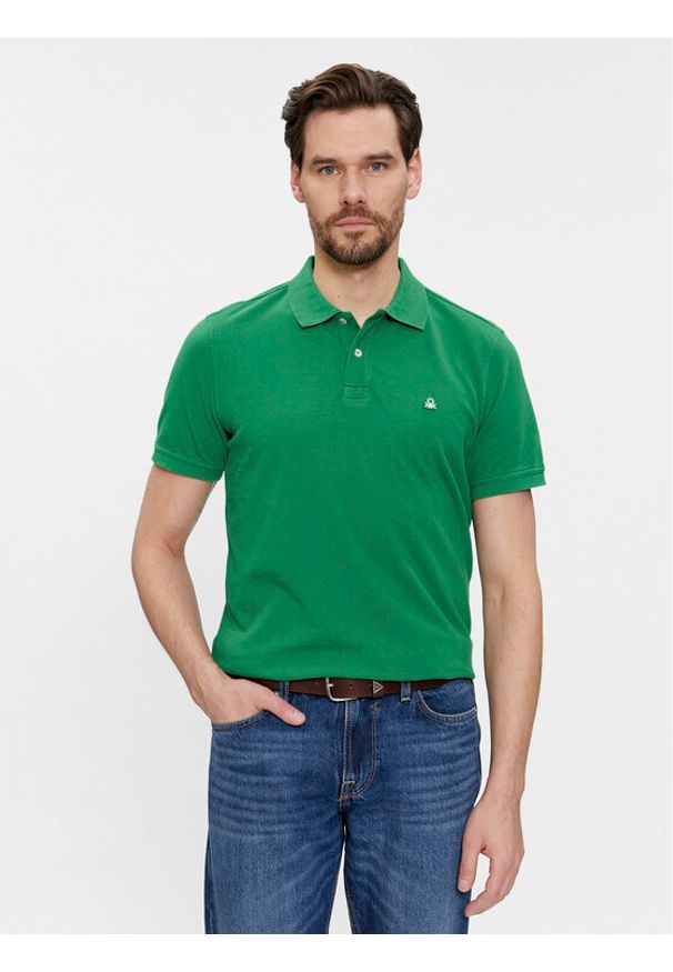 United Colors of Benetton - United Colors Of Benetton Polo 3089J3179 Zielony Regular Fit. Typ kołnierza: polo. Kolor: zielony. Materiał: bawełna