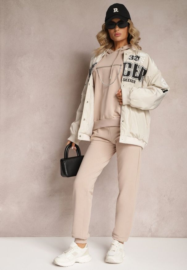 Renee - Beżowy Komplet Dresowy z Bawełny Epique. Kolor: beżowy. Materiał: dresówka, bawełna