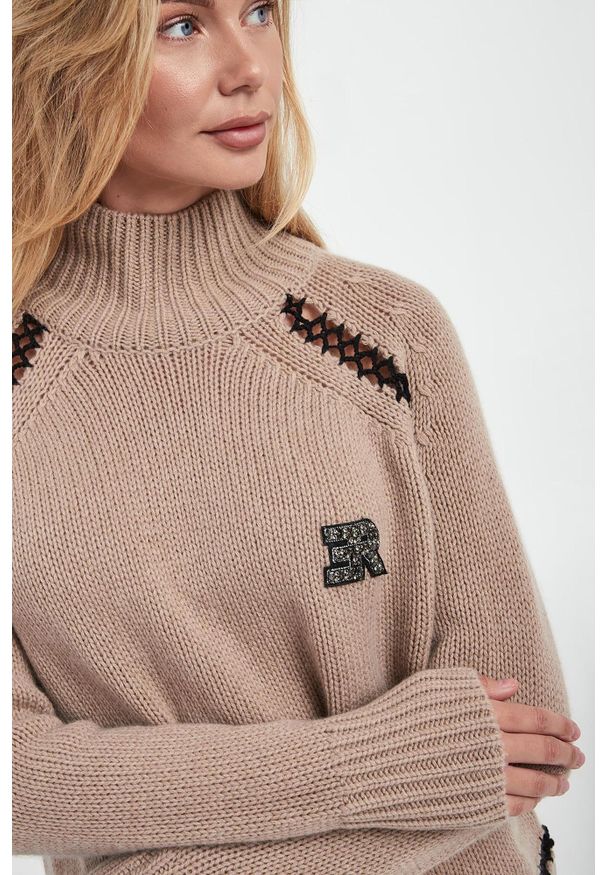 Ermanno Firenze - Sweter damski wełniany ERMANNO FIRENZE. Materiał: wełna