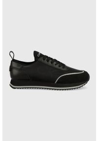Calvin Klein sneakersy kolor czarny. Nosek buta: okrągły. Zapięcie: sznurówki. Kolor: czarny. Materiał: guma #1