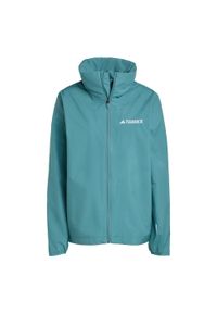 Adidas - Kurtka Multi Essentials 2L Rain. Kolor: niebieski. Technologia: ClimaProof (Adidas). Sport: turystyka piesza