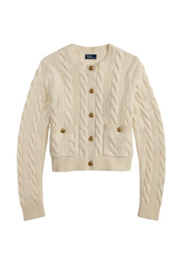 Polo Ralph Lauren Kardigan 211978312500 Écru Regular Fit. Typ kołnierza: polo. Materiał: wełna