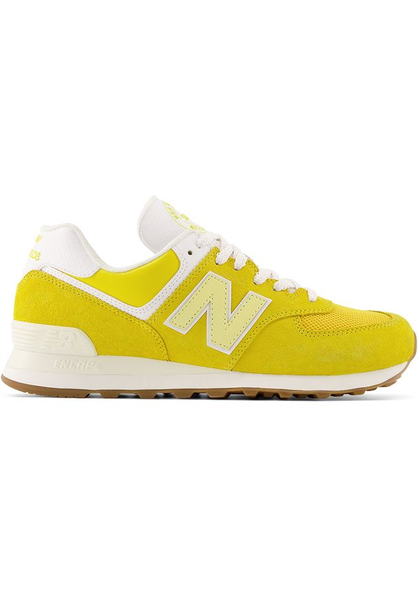 Buty unisex New Balance U574YK2 – żółte. Okazja: na co dzień. Kolor: żółty. Materiał: guma, skóra, zamsz, materiał, syntetyk. Szerokość cholewki: normalna. Model: New Balance 574