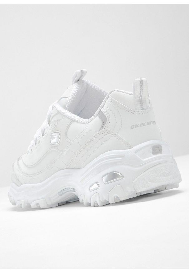 bonprix - Sneakersy chunky marki Skechers z pianką memory. Kolor: biały