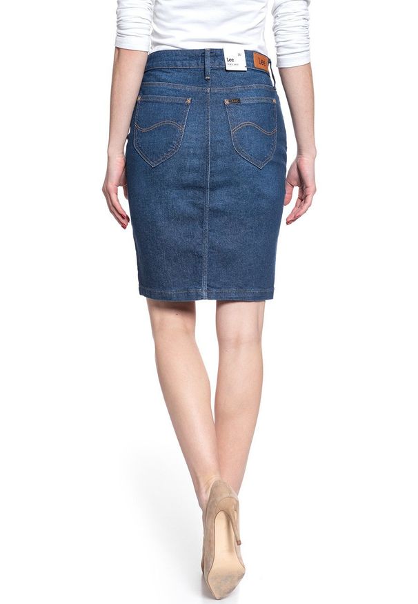 Lee - SPÓDNICA JEANSOWA LEE PENCIL SKIRT DARK GARNER L38GDJUV 112108166. Materiał: jeans