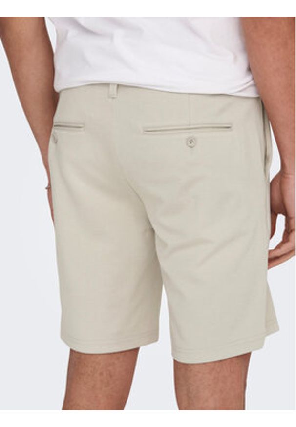 Only & Sons Szorty materiałowe Mark 22018667 Écru Regular Fit. Materiał: syntetyk