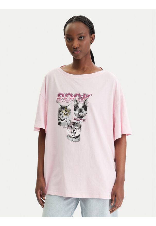 Liu Jo T-Shirt WA6131 J3868 Różowy Regular Fit. Kolor: różowy. Materiał: bawełna