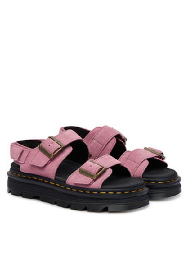 Dr. Martens Sandały Zebzag DM42689650 Różowy. Kolor: różowy. Materiał: skóra, zamsz